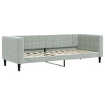 vidaXL Lit de jour avec gigogne et tiroirs gris clair 90x200cm velours
