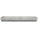 vidaXL Cadre de lit avec lumières LED gris béton 75x190 cm
