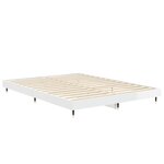 vidaXL Cadre de lit blanc brillant 140x190 cm bois d'ingénierie