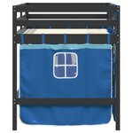 vidaXL Lit mezzanine enfants et rideaux bleu 90x190cm bois pin massif