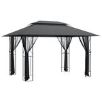 vidaXL Belvédère avec parois latérales anthracite 400x300x270 cm acier