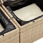 vidaXL Canapé de jardin avec coussins 2 places beige résine tressée