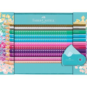 Coffret cadeau Sparkle 20 crayons de couleur et 1 taille-crayon Mini FABER-CASTELL