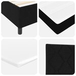 vidaXL Lit à ressorts en boîte avec matelas & LED noir 90x200 cm en tissu