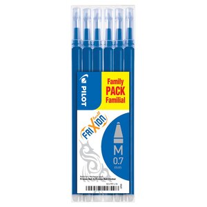 Set de 6 Recharges FRIXION BALL BLS-FR7 Bleu PILOT