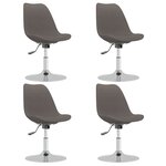 vidaXL Chaises pivotantes à manger lot de 4 Gris foncé Tissu