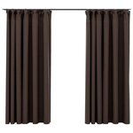 vidaXL Rideaux occultants aspect lin et crochets 2 Pièces Taupe 140x175cm