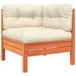 vidaXL Salon de jardin avec coussins 11Pièces cire marron bois pin massif