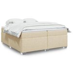 vidaXL Sommier à lattes de lit avec matelas Crème 200x200 cm Tissu