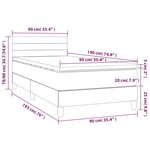vidaXL Sommier à lattes de lit et matelas Gris foncé 90x190 cm Velours