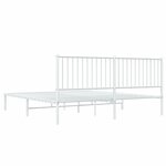 vidaXL Cadre de lit métal avec tête de lit blanc 180x200 cm