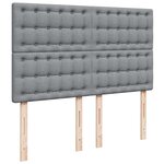vidaXL Sommier à lattes de lit avec matelas Gris clair 140x200cm Tissu