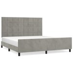 vidaXL Cadre de lit avec tête de lit Gris clair 180x200 cm Velours
