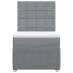vidaXL Sommier à lattes de lit avec matelas Gris clair 90x200 cm Tissu