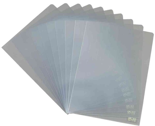 Lot de 100 pochettes à coin en plastique grainées A4 Eco HERLITZ