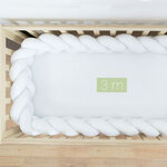 Tour de lit tressé coton blanc OEKO TEX anti-allergique - 300 cm