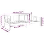 vidaXL Lit de jour Bois massif de pin 90x190 cm