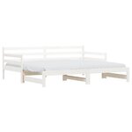 vidaXL Lit de jour avec lit gigogne blanc 90x200 cm bois de pin massif