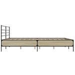 vidaXL Cadre de lit chêne sonoma 200x200 cm bois d'ingénierie et métal