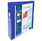 Classeur Personnalisable Rigide 2 Poches Kreacover - 4 Anneaux En D 40mm - A4 Maxi - Bleu - X 10 - Exacompta