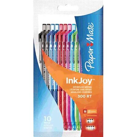 Stylo à bille InkJoy 300 RT  sachet de 10 Paper Mate