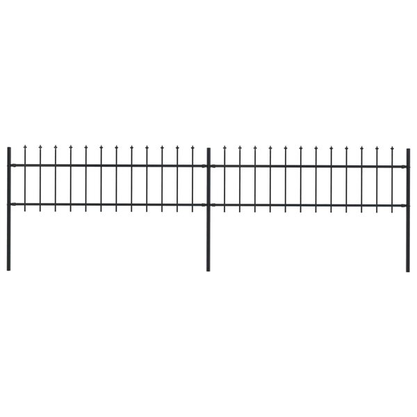 vidaXL Clôture de jardin avec dessus en lance Acier 3 4 x 0 6 m Noir
