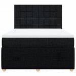 vidaXL Sommier à lattes de lit avec matelas Noir 140x200 cm Tissu