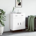 vidaXL Buffet Blanc brillant 69 5x34x90 cm Bois d'ingénierie