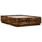 vidaXL Cadre de lit avec lumières LED chêne fumé 120x190 cm