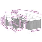vidaXL Ensemble de Salle à Manger de Jardin 9 Pièces avec Coussins en Poly Rattan Noir Acacia