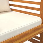 vidaXL Chaises de canapé et coussins blanc crème lot de 2 Bois acacia