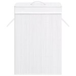 vidaXL Panier à linge avec une seule section bambou blanc