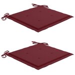 vidaXL Chaises de jardin avec coussins 2 Pièces Teck solide et acier