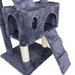 Arbre à chat 170 cm - Griffoir + 2 Cabanes - Gris