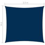 vidaXL Voile de parasol Tissu Oxford rectangulaire 2x2 5 m Bleu