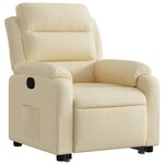 vidaXL Fauteuil inclinable Crème Tissu