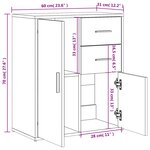 vidaXL Buffets 2 Pièces noir 60x31x70 cm bois d'ingénierie