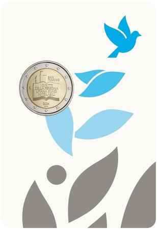 Pièce de monnaie 2 euro commémorative Saint-Marin 2024 BU – Déclaration des droits des citoyens
