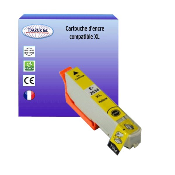 Cartouche Compatible avec Epson T2634 / T2614 / T26XL Jaune- T3AZUR