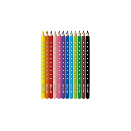 Pelikan Crayon de couleur triangulaire SILVERINO gros, étui