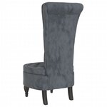 vidaXL Chaise à dossier haut gris foncé velours conception de bouton