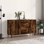 vidaXL Buffet chêne fumé 100x36x60 cm bois d'ingénierie