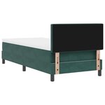 lit box spring vidaXL avec matelas et LED vert foncé 100x200 cm en velours
