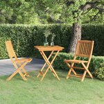 vidaXL Mobilier à dîner de jardin pliable 3 Pièces Bois d'acacia solide