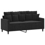 vidaXL Ensemble de canapés 2 Pièces avec coussins Noir Velours