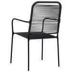 vidaXL Chaises de jardin lot de 2 Corde en coton et acier Noir