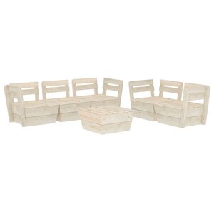 vidaXL Salon de jardin palette 6 Pièces Bois d'épicéa imprégné