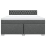 vidaXL Sommier à lattes de lit avec matelas Gris foncé 180x200cm Tissu