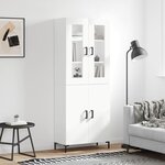 vidaXL Buffet haut Blanc 69 5x34x180 cm Bois d'ingénierie