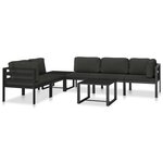 vidaXL Canapé central sectionnel avec coussins Aluminium Anthracite